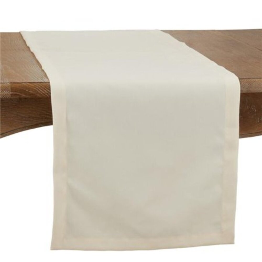 16 X 72 in. Casual Design Everyday Oblong Table Runner, Ivory